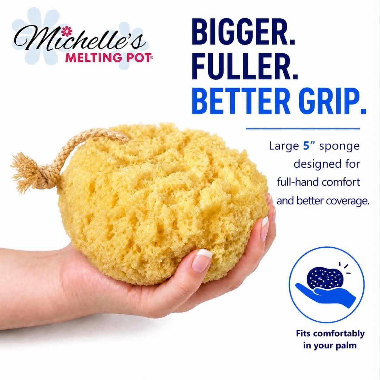 Michelle's Melting Pot Exfoliating Foam Sea Sponge, Natural Feel, Shower Loofah, Bath Sponge, Rich Lather (Set of 3) Beauty and Personal Care Michelle's Melting Pot