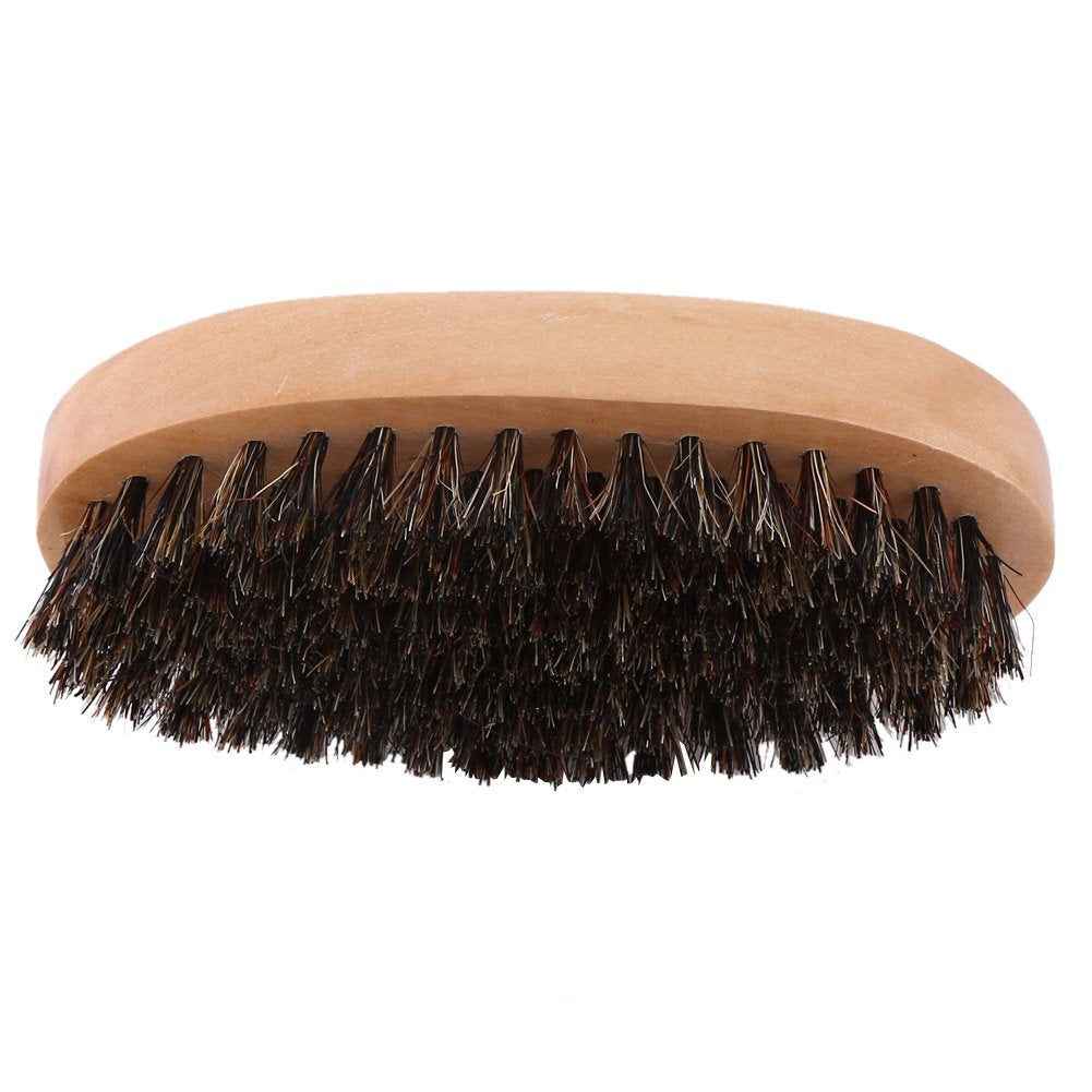 Beard Brush, Men Faux Boar Wood Handle Military Pocket Mustache Beard Grooming Comb Brush Beauty and Personal Care FILFEEL