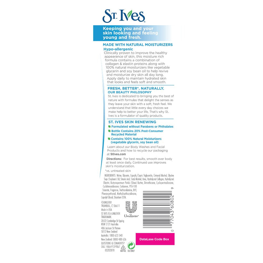 Renewing Collagen & Elastin Hand & Body Lotion Beauty & Personal Care St. Ives