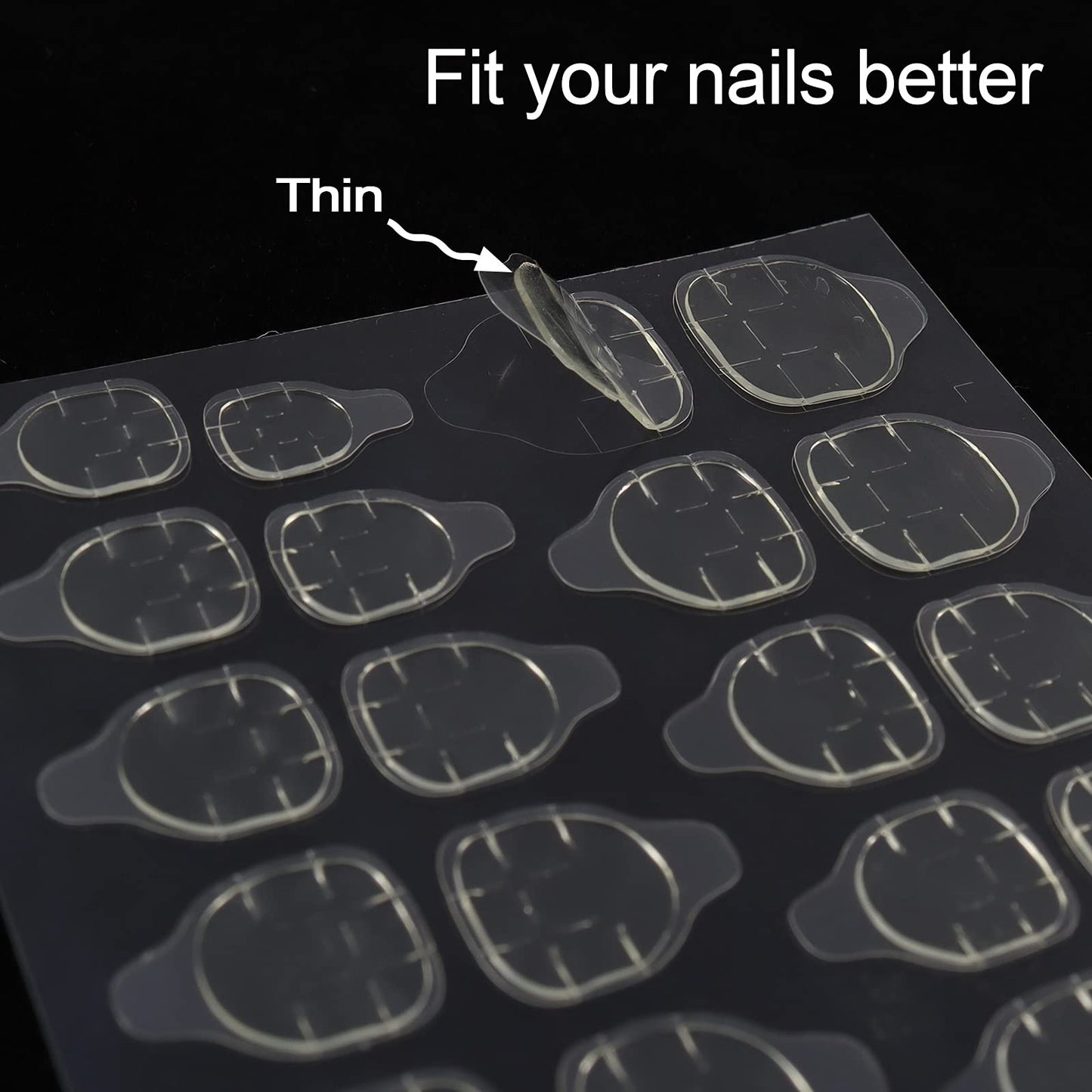 Laza 240 Pcs Thin Breathable Adhesive Tabs Fake Nail Glue Sticker 10 Sheets Super Sticky Double Sided Tips (Germany Jelly Gel) Flexible for Acrylic Beauty & Personal Care Laza