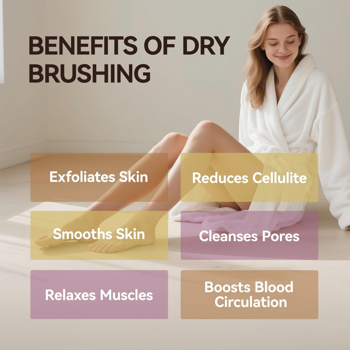Ithyes Body Brush Dry Brushing Bath Brush Gentle Skin Exfoliate Massage Scrub 100% Nature Boar Bristles Bamboo Wood Improve Blood Circulation Wet Beauty & Personal Care Ithyes
