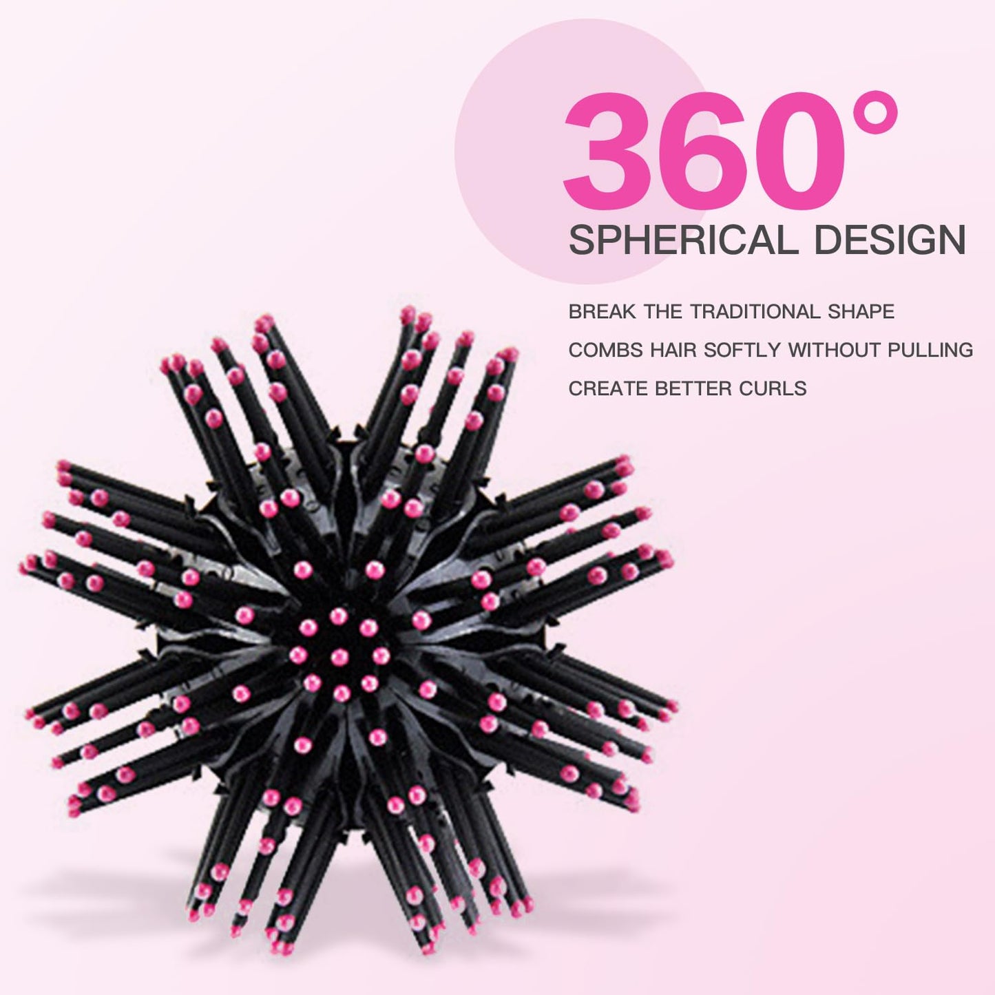 3D Bomb Curl Hair Brush 360° Round Styling Hair Brush Detangling Hairbrush Spherical Ball Brush Salon Round Hair Curling Curler and Wide Tooth Comb Beauty & Personal Care WEXNECOWKZ