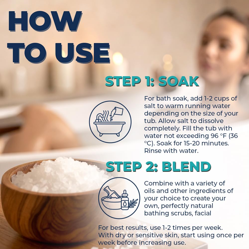 Dead Sea Salt Coarse Grain Bath Soak 18 oz - Relaxing Mineral Soak Beauty and Personal Care Natural Elephant