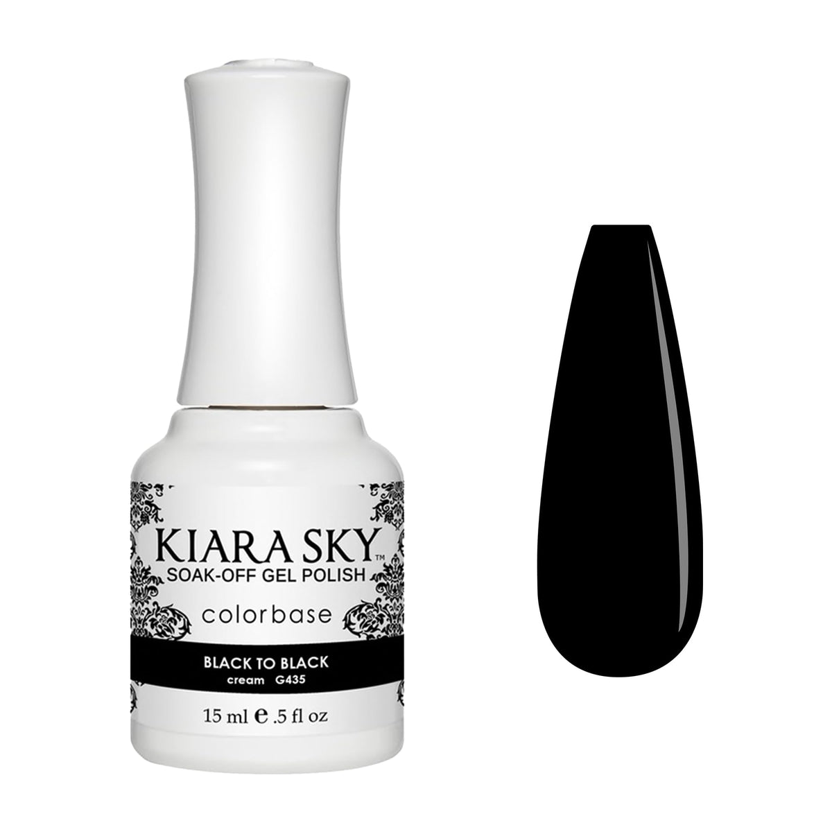 KIARA SKY Soak Off Gel Nail Polish 0.5 fl oz, BLACK TO BLACK (G435) Beauty & Personal Care KIARA SKY