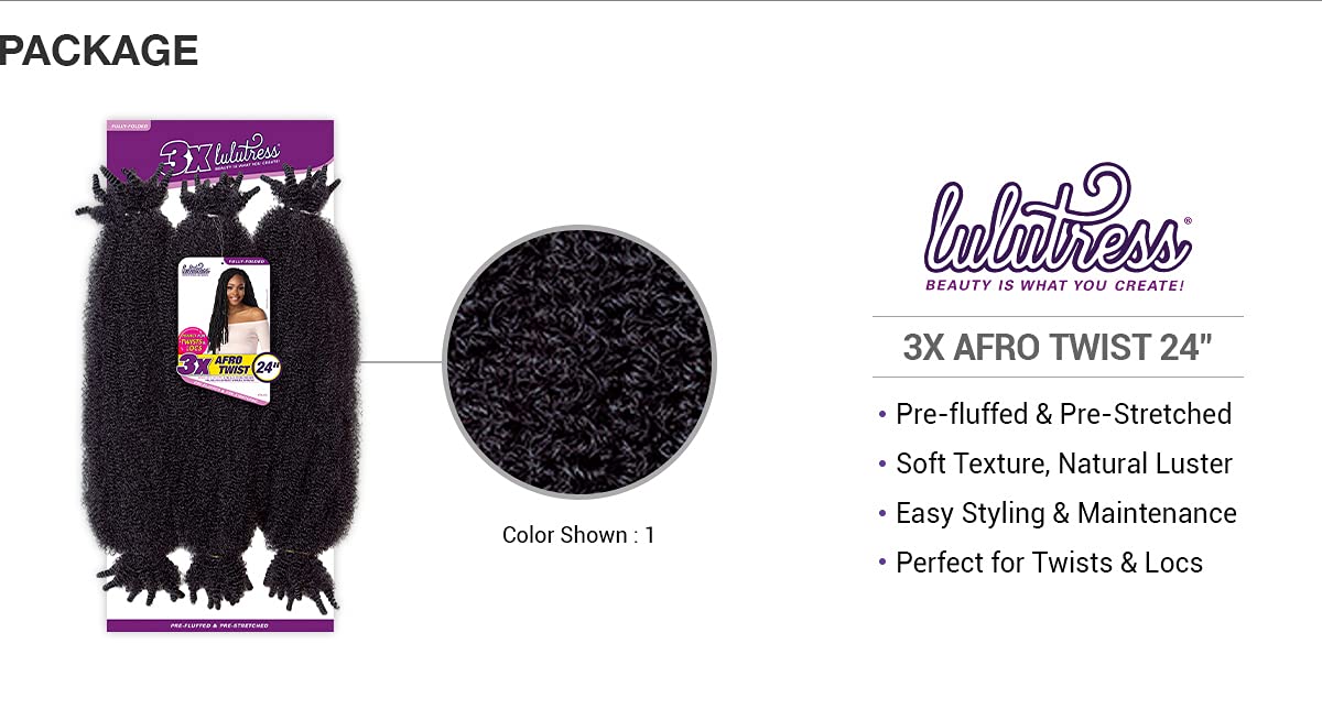 Sensationnel Lulutress Crochet Braiding Hair-3X Afro Twist 24 Inch,99J