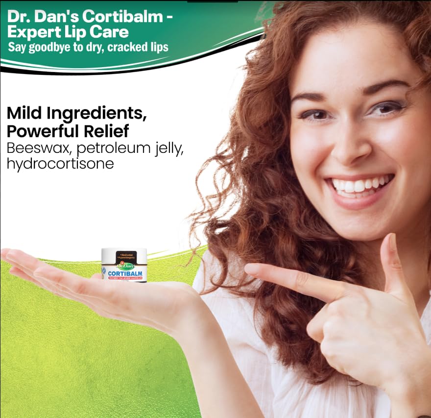 Dr. Dan's Cortibalm Jars-3 Pack- for Dry Cracked Lips - Healing Lip Balm Jar for Severely Chapped Lips - Designed for Men, Women and Children - Beauty and Personal Care Dr. Dan's