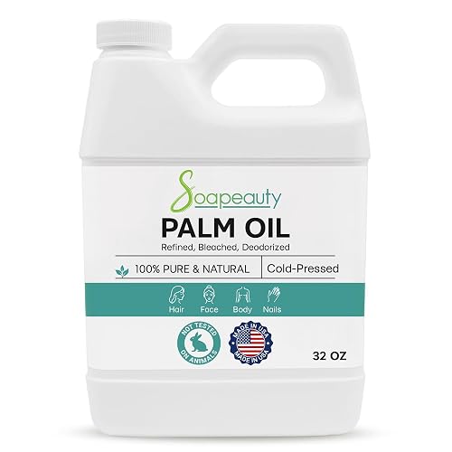 Soapeauty Palm Oil RBD - 100% Pure, Cold-Pressed, Non-Hydrogenated & Sustainable for DIY Soap, Creams & Lotions - Rich in Vitamin E - 32 fl oz Beauty & Personal Care Soapeauty