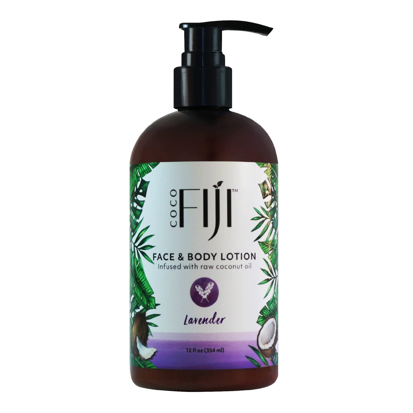 Coco Fiji Face & Body Lotion Infused With Coconut Oil | Lotion for Dry Skin | Moisturizer Face Cream & Massage Lotion for Women & Men | Lavender 12 Beauty & Personal Care Organic Fiji