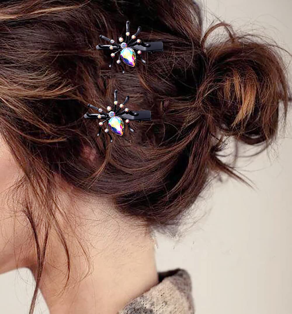 Halloween Spider Hair Clips Sparkle Crystal Spider Hairpins Rhinestone Long Alligator Clips for Women Girls Halloween Party Hair Accessory Beauty & Personal Care HEIDKRUEGER