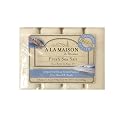 A La Maison Traditional French Milled Shea Butter & Argan Oil Soap Set, 4 Bars (Fresh Sea Salt) Beauty & Personal Care A LA MAISON