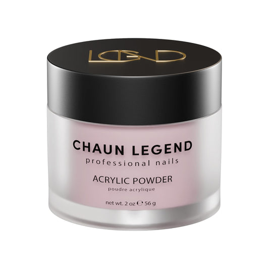 Chaun Legend Acrylic Powder, 2oz Long Lasting Salon Quality, Bubble Free, Self Leveling Professional Manicures, Fake Nails, Carving & Extensions, Pink