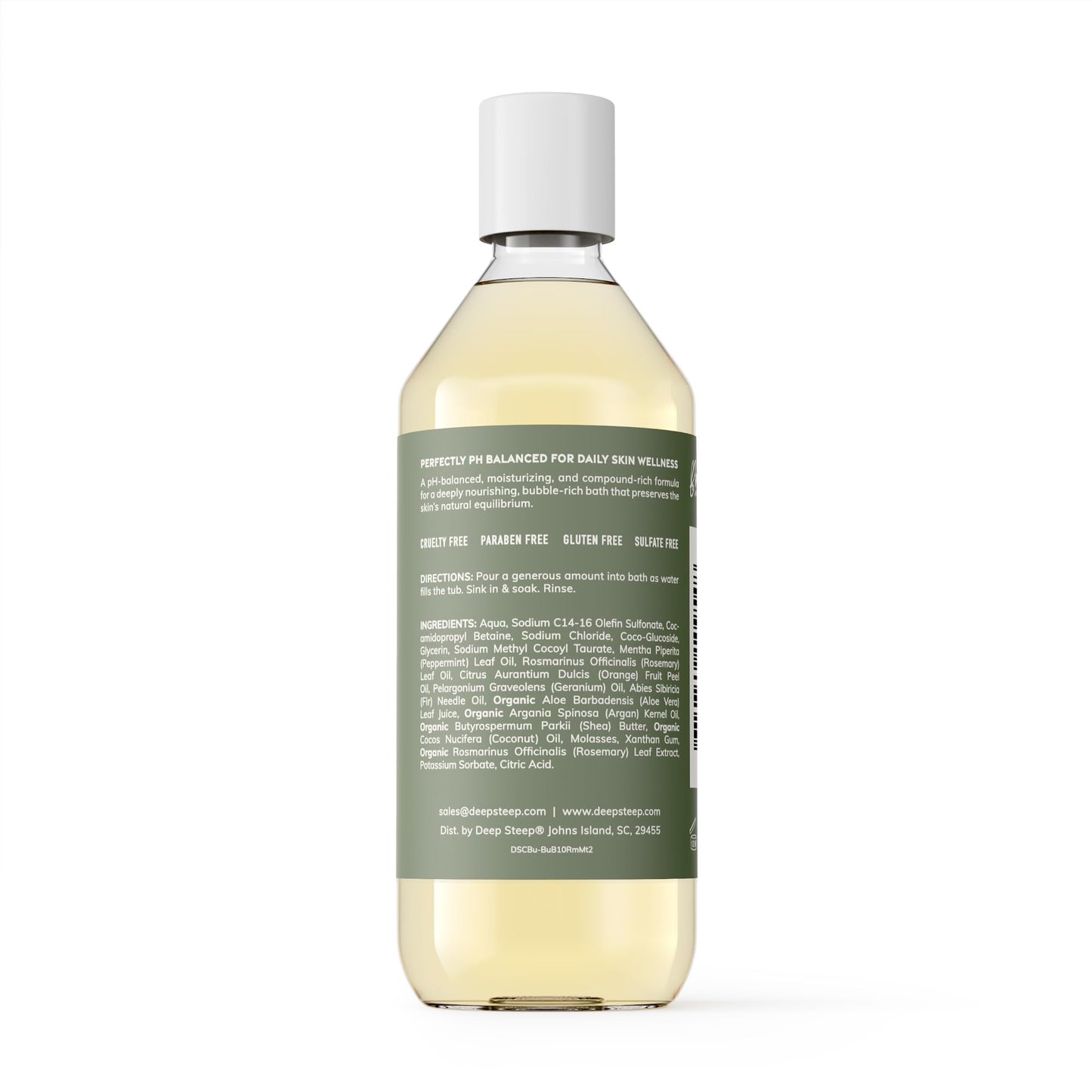 Deep Steep Bubble Bath, Rosemary Mint, 10 oz - Soothing Soak with Shea Butter, Argan Oil, Aloe Vera & Coconut Oil - Vegan, Sulfate-Free, PH-Balanced Beauty & Personal Care Deep Steep