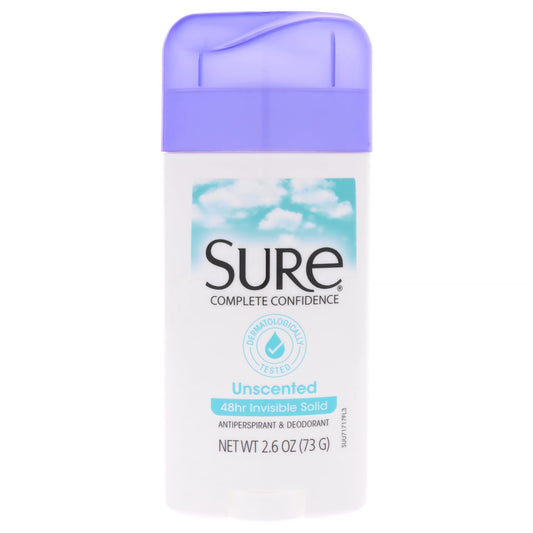 Sure Invisible Solid Anti-Perspirant and Deodorant, Unscented, 2.6-Ounces Beauty and Personal Care Sure