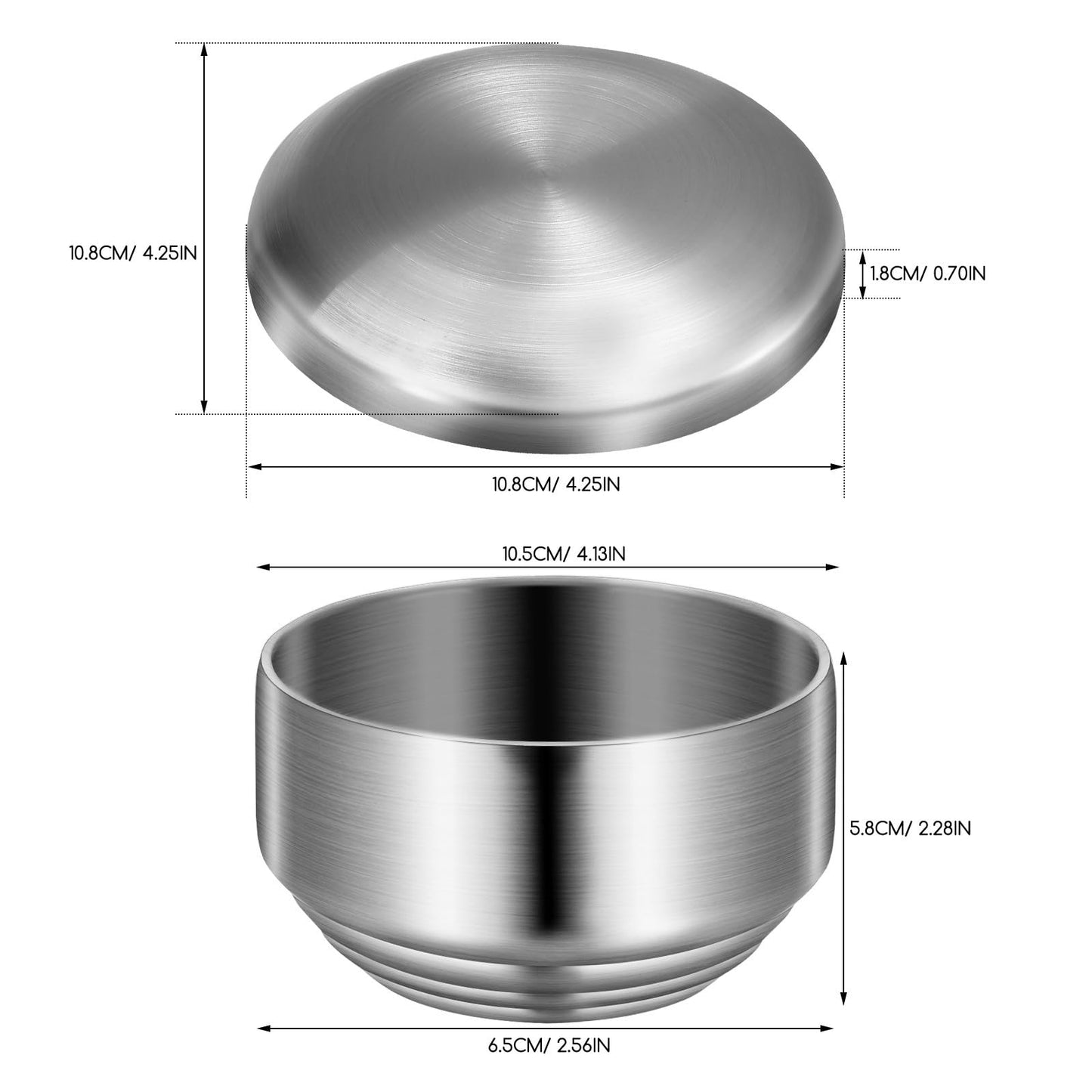 SEWACC Stainless Steel Shaving Bowl with Lid, Metal Shaving Soap Bowl Dish for Men, Bathroom Accessory for Household Use Beauty and Personal Care SEWACC