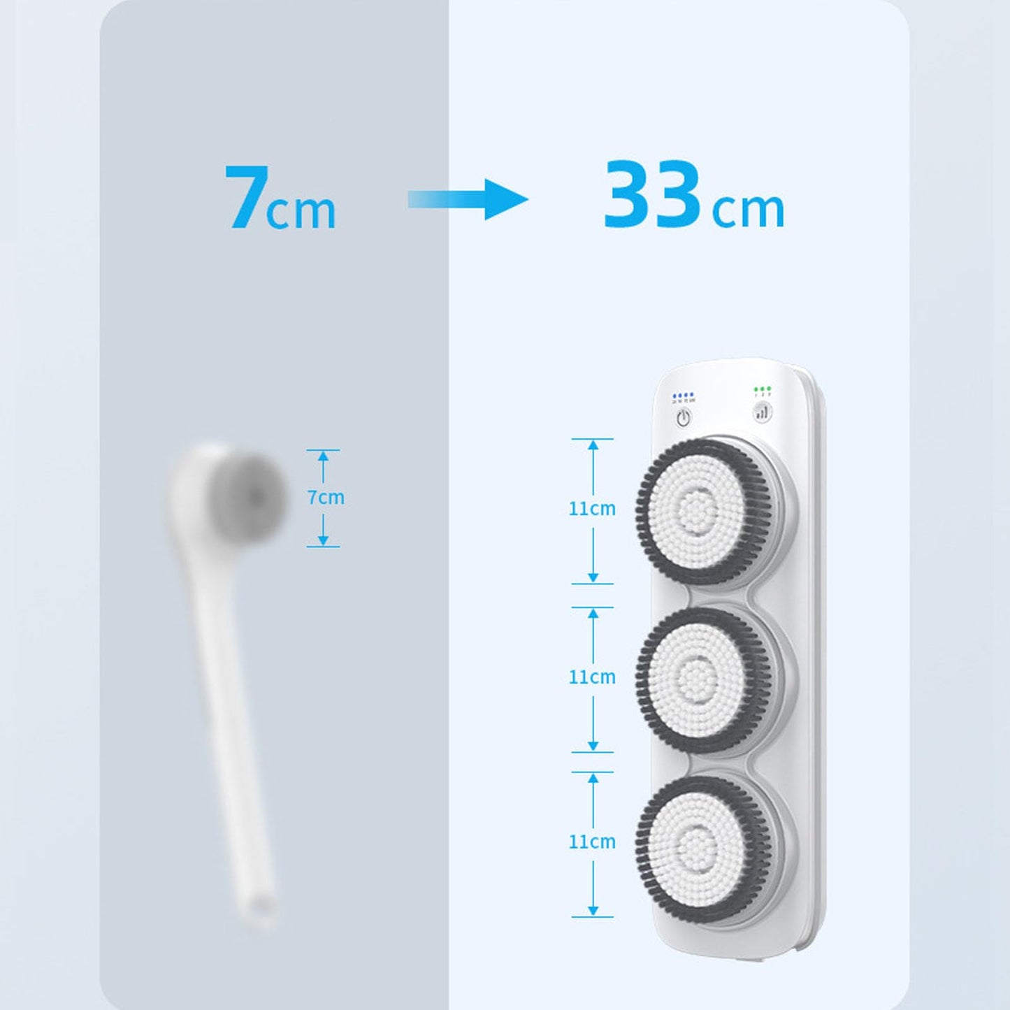 Electric Body Brush, IPX7 3 Large Brush Heads Wall Mounted Back Scrubber, 350kPa High Pressure Adjustable Electric Back Exfoliating Brush for Women Beauty and Personal Care Asixxsix