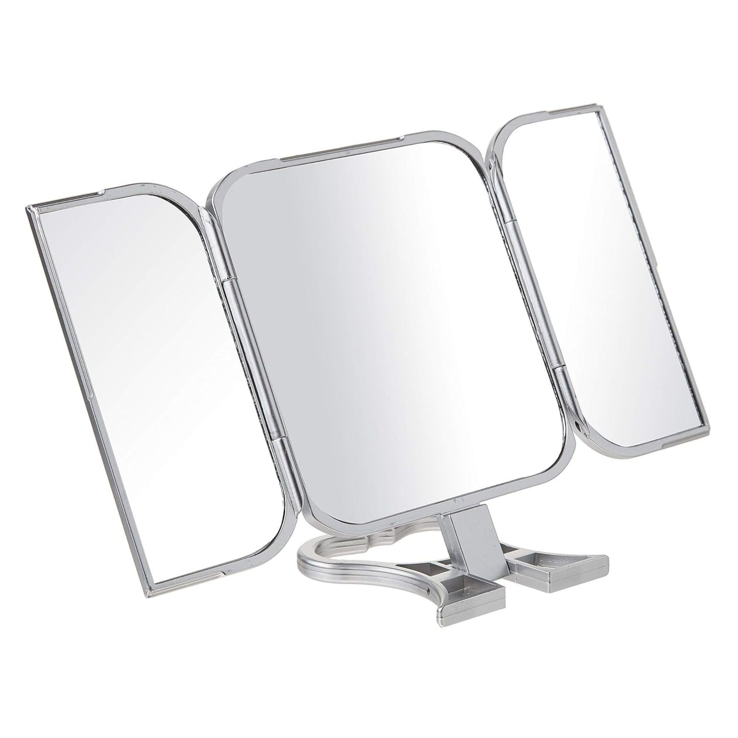 Danielle Creations 3-Way Foldable Travel Makeup Mirror with Built in Stand and Handle, Silver Beauty & Personal Care DC DANIELLE