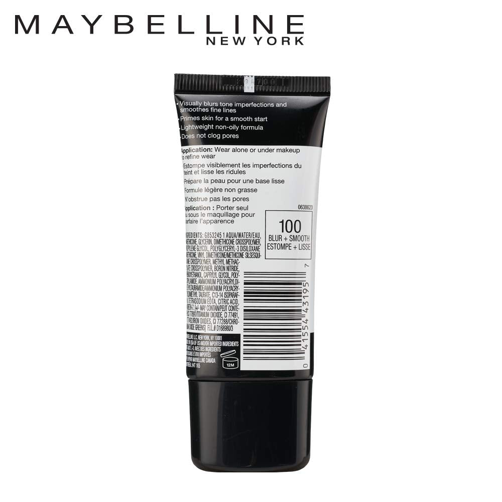 Maybelline New York Face Studio Master Prime Makeup, Blur Plus Smooth, 1 Fluid Ounce