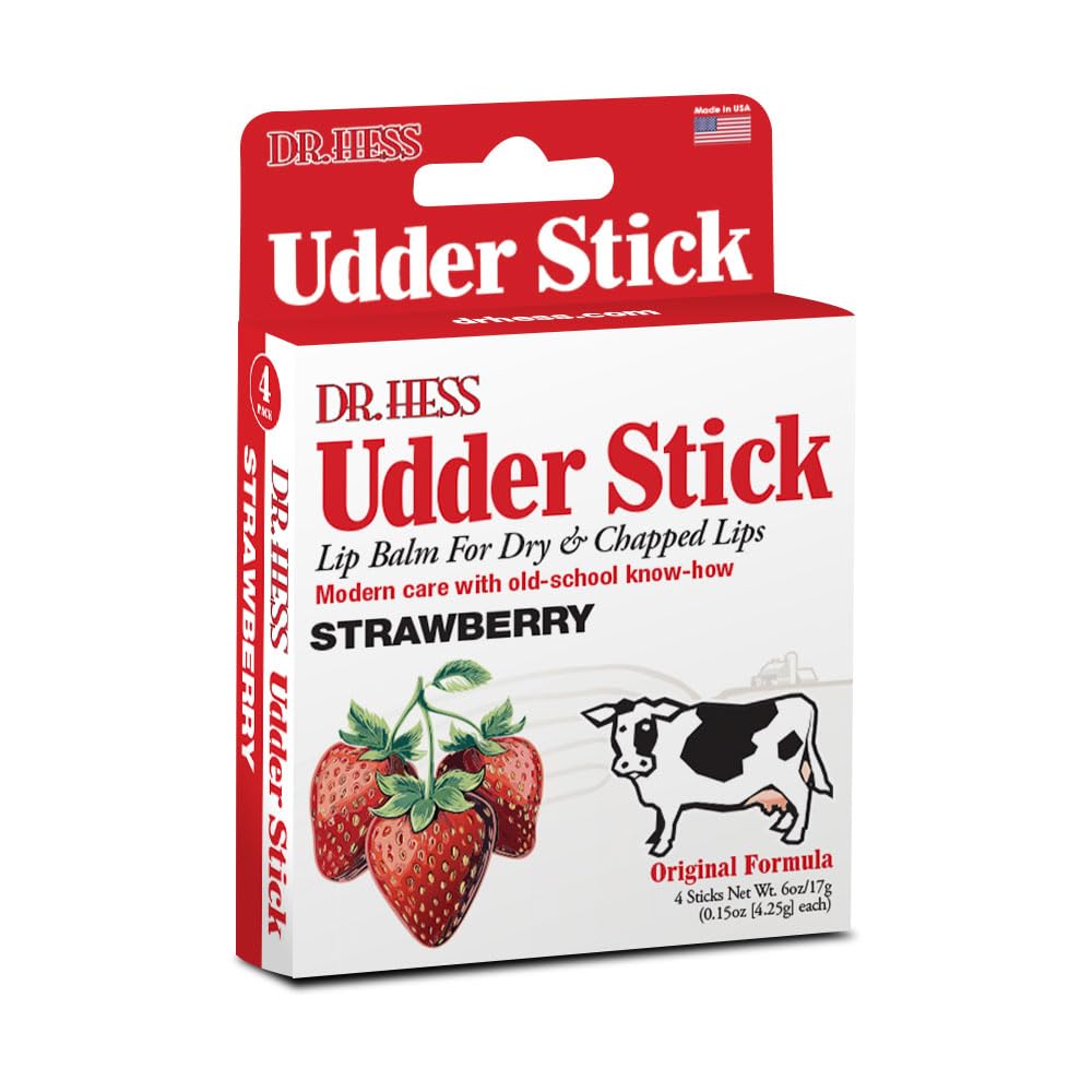 Dr. Hess Original Udder Stick Lip Balm, Soothing Moisturizer Sun Screen Balm for Dry Lips with Jojoba, Beeswax & Shea Butter, Total Lip Care Beauty and Personal Care Dr. Hess