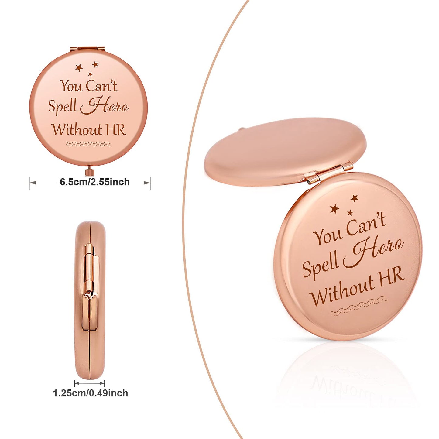 Jielahua HR Appreciation Gifts Human Resources Gifts for Women Thank You Gifts Rose Gold Compact Mirror HR Director Gift Retirement Gift HR Manager Beauty & Personal Care Jielahua