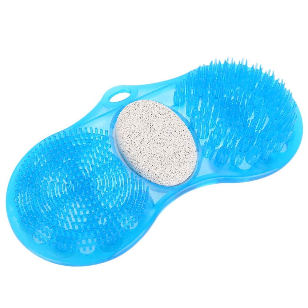 Yosoo Health Gear Shower Foot Massage Mat, Blue Silicone Foot Massage Cleaner with Pumice Stone and Dual Massage Brushes Beauty and Personal Care Yosoo Health Gear