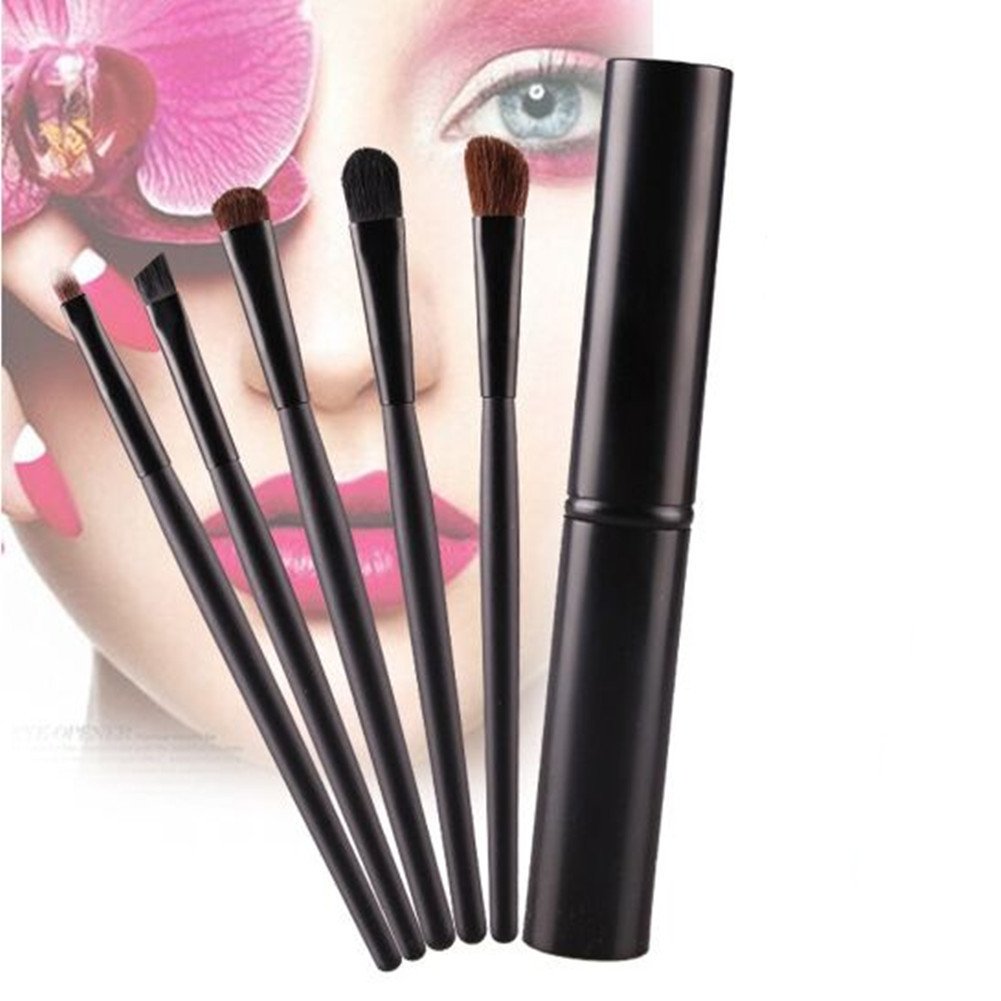 Mokale 5 Pieces Professional Eyeshadow Brush Makeup Kit Designer Cosmetic Eye Makeup Tools With Luxury Case Synthetic & Goat Hair Stylish Ergonomic Beauty & Personal Care Mokale