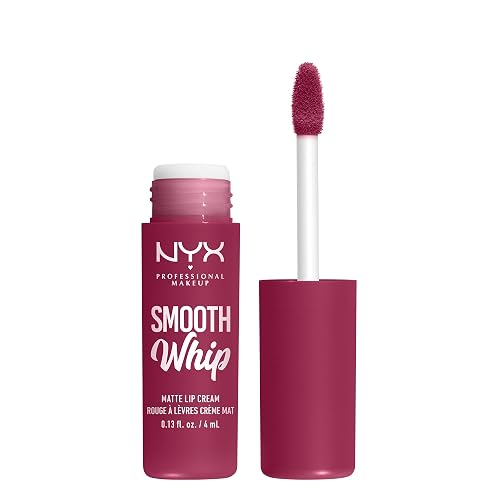NYX PROFESSIONAL MAKEUP Smooth Whip Matte Lip Cream, Long Lasting, Moisturizing, Vegan Liquid Lipstick - Fuzzy Slippers (Warm Plum) Beauty & Personal Care NYX PROFESSIONAL MAKEUP