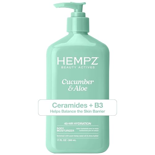 Hempz Body Lotion - Cucumber & Aloe Herbal Limited Edition Daily Moisturizing Cream, Shea Butter, Aloe, Cucumber Extract Body Moisturizer - Skin Care Beauty & Personal Care Hempz