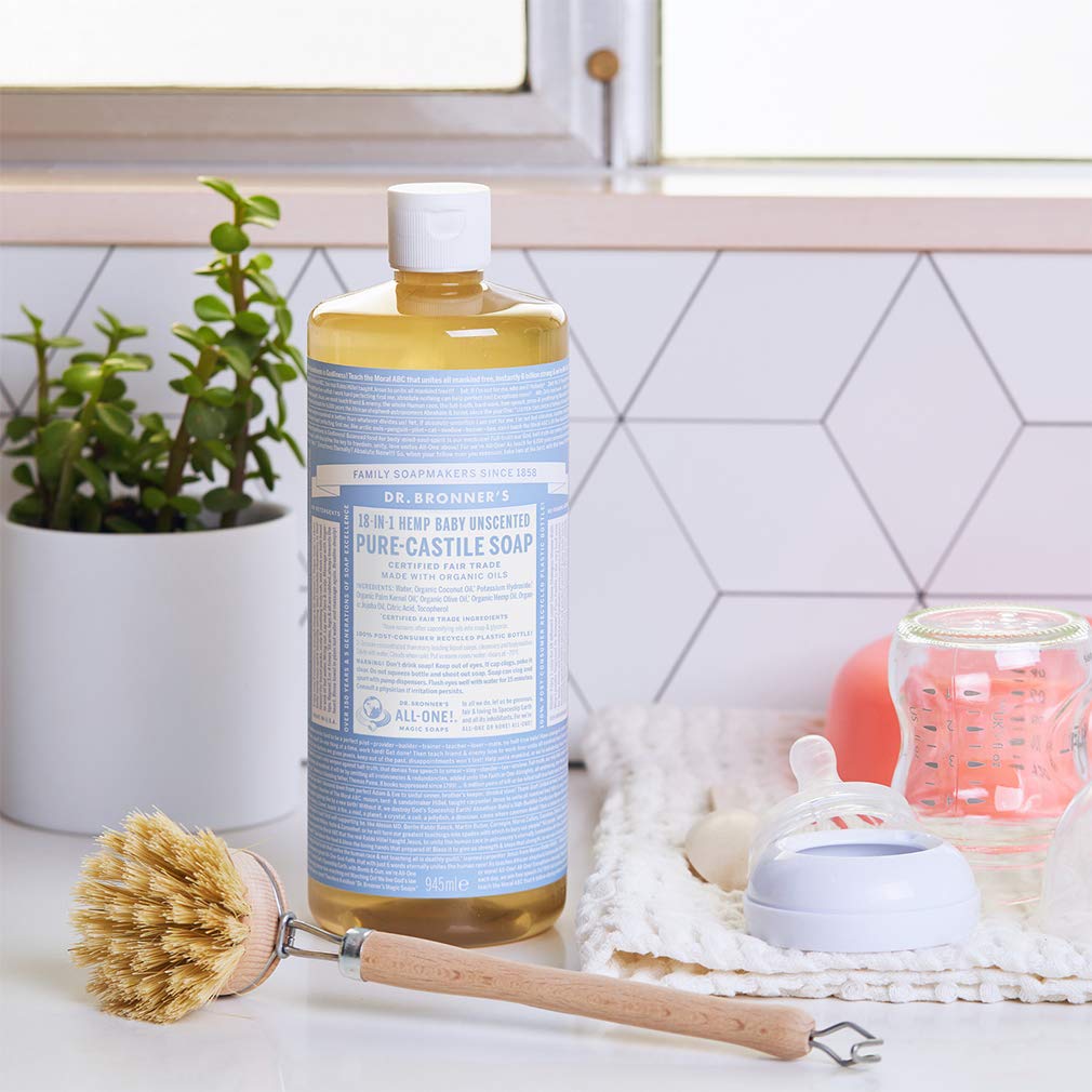 Dr. Bronner's Magic Soaps Pure-Castile Soap, Unscented Baby Mild, 32 Fluid Ounce Beauty & Personal Care Dr. Bronner's