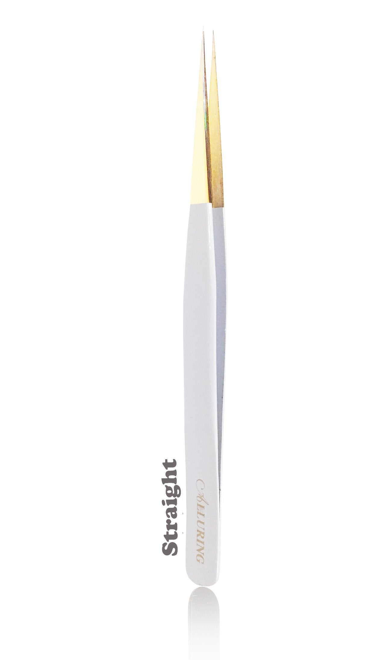 Alluring White with Gold Tip Tweezers for Eyelash Extension Beauty and Personal Care Alluring