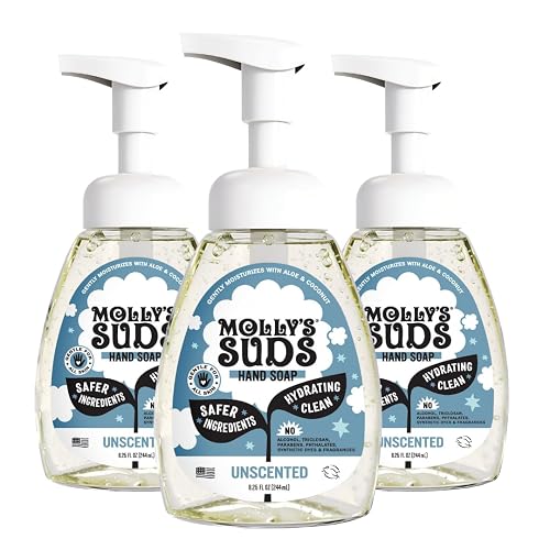 Molly's Suds Foaming Hand Soap - Made with Aloe and Coconut Oil | Moisturizing Hand Wash | Clean Ingredients, Infused with Essential Oils | Unscented Beauty & Personal Care Molly's Suds
