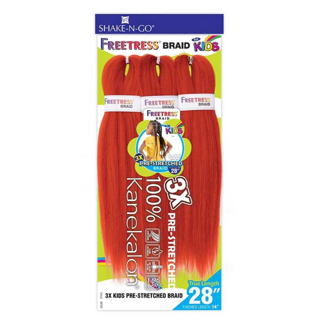 Shake-N-Go Freetress Synthetic 3X Kids Pre-Stretched Braids 28" (Color:2 Dark Brown)