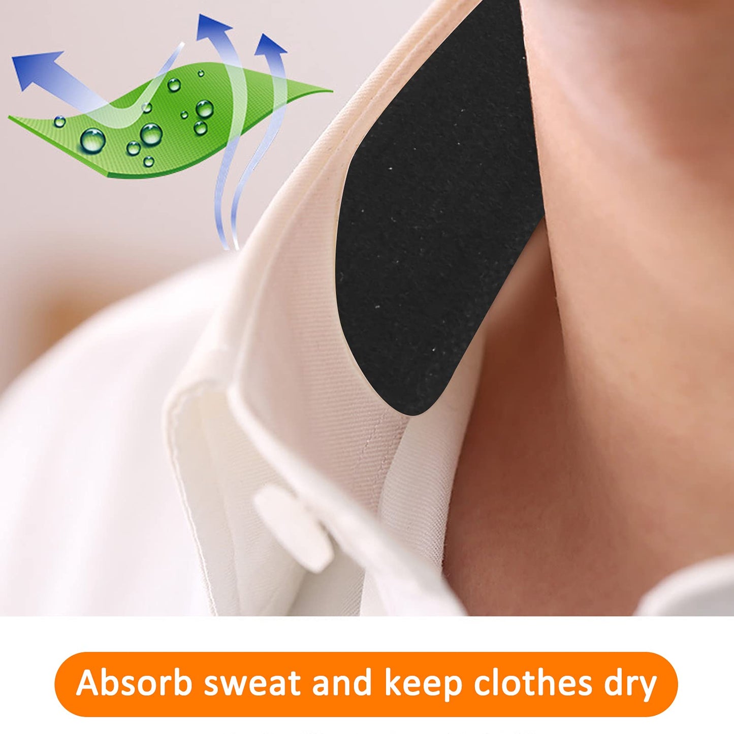 20pcs Self Adhesive Shirt Collar Protector Collar Disposable Hat Collar Sweat Neck Liner Pads (Black) Beauty and Personal Care Dioche