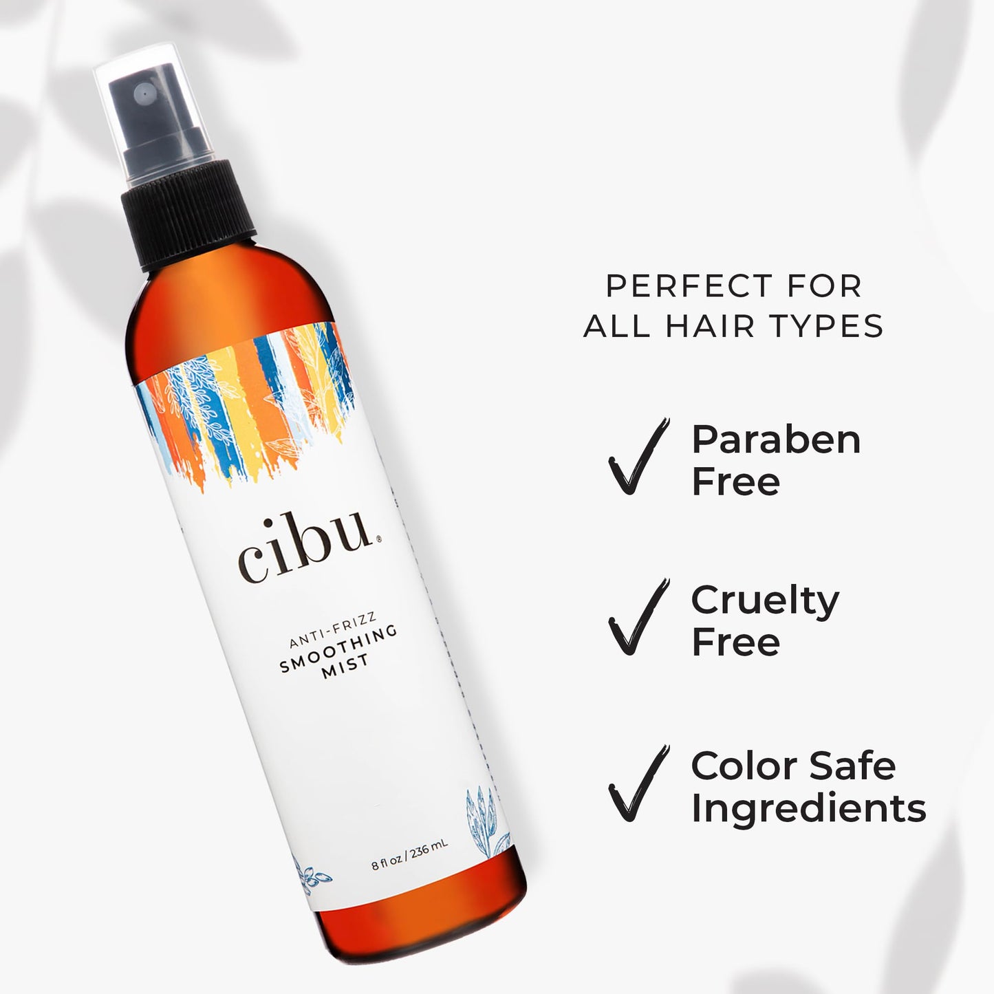 CIBU Anti-Frizz Smoothing Spray | Rice Protein and Keratin Treatment | No Heat Damage Silky Hair Product | 8oz Beauty & Personal Care CIBU