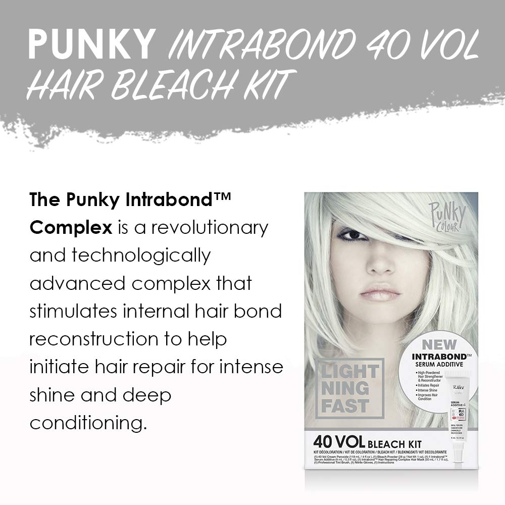 Punky Intrabond™ 40 Vol Bleach Kit, Fast Bleaching Action for Brighter Hair Beauty & Personal Care Punky