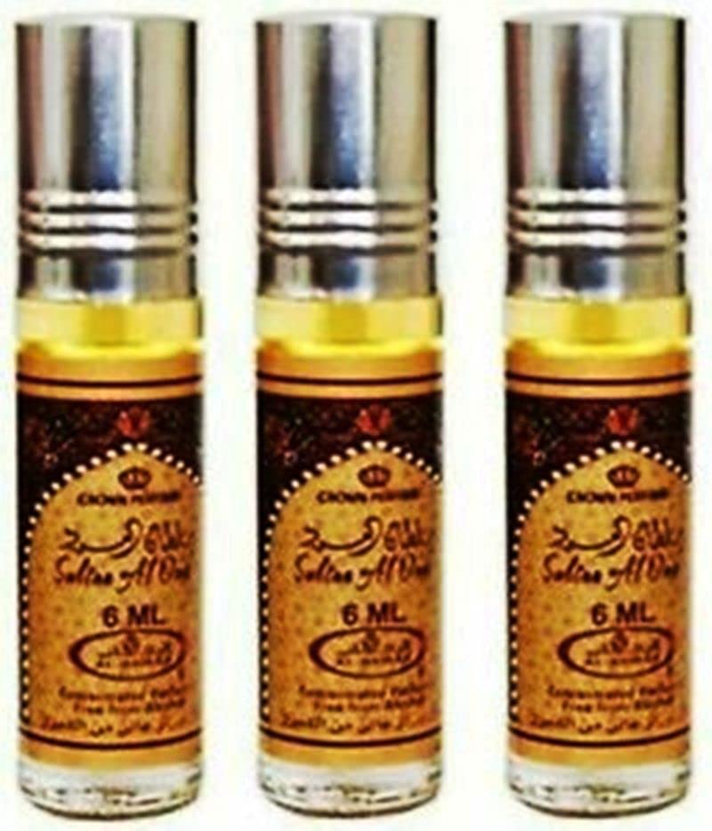 Sultan Al Oud - 6ml (.2 oz) Perfume Oil by AlRehab 3 Pack Beauty & Personal Care Al-Rehab