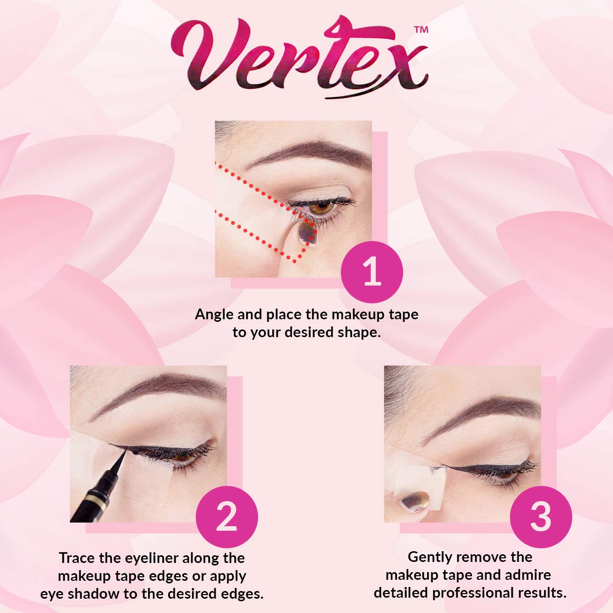 Makeup Tape Eyeliner Stencils Pencil Liquid Liner Wing Tips Firm Hold Clean Edge Eyeshadow Lines Palette Primer Cream Real Beginners Techniques Use Beauty & Personal Care Vertex