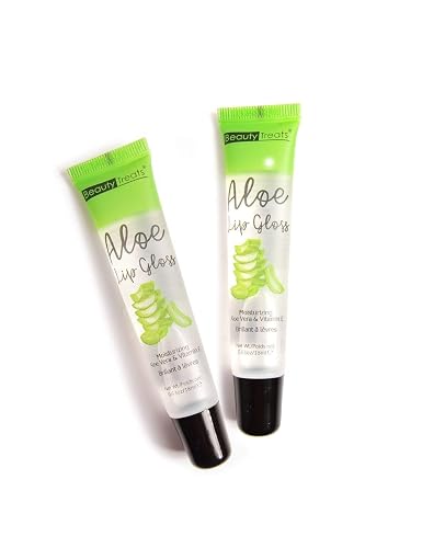 2 pcs Beauty Treats Aloe Lip Gloss Moisturizing Aloe Vera & Vitamin E Beauty & Personal Care Beauty Treats
