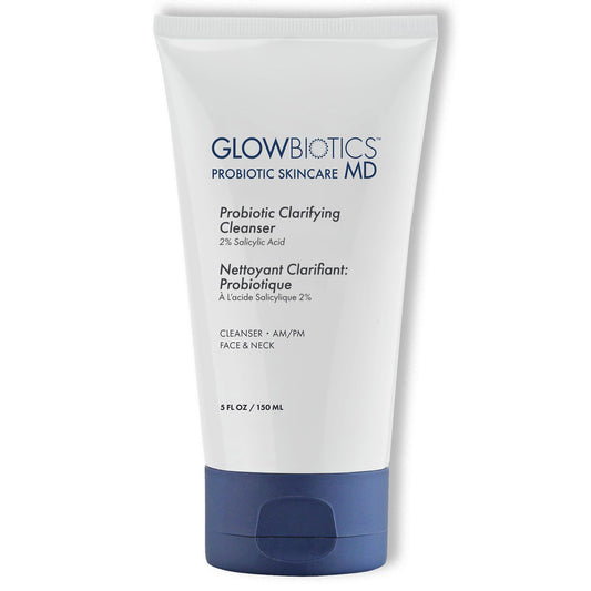 Glowbiotics Probiotic Clarifying Cleanser 5 oz - Gentle Foaming Face Wash with 2% Salicylic Acid & Peptides | Probiotic BHA Cleanser for Oily Beauty & Personal Care Glowbiotics