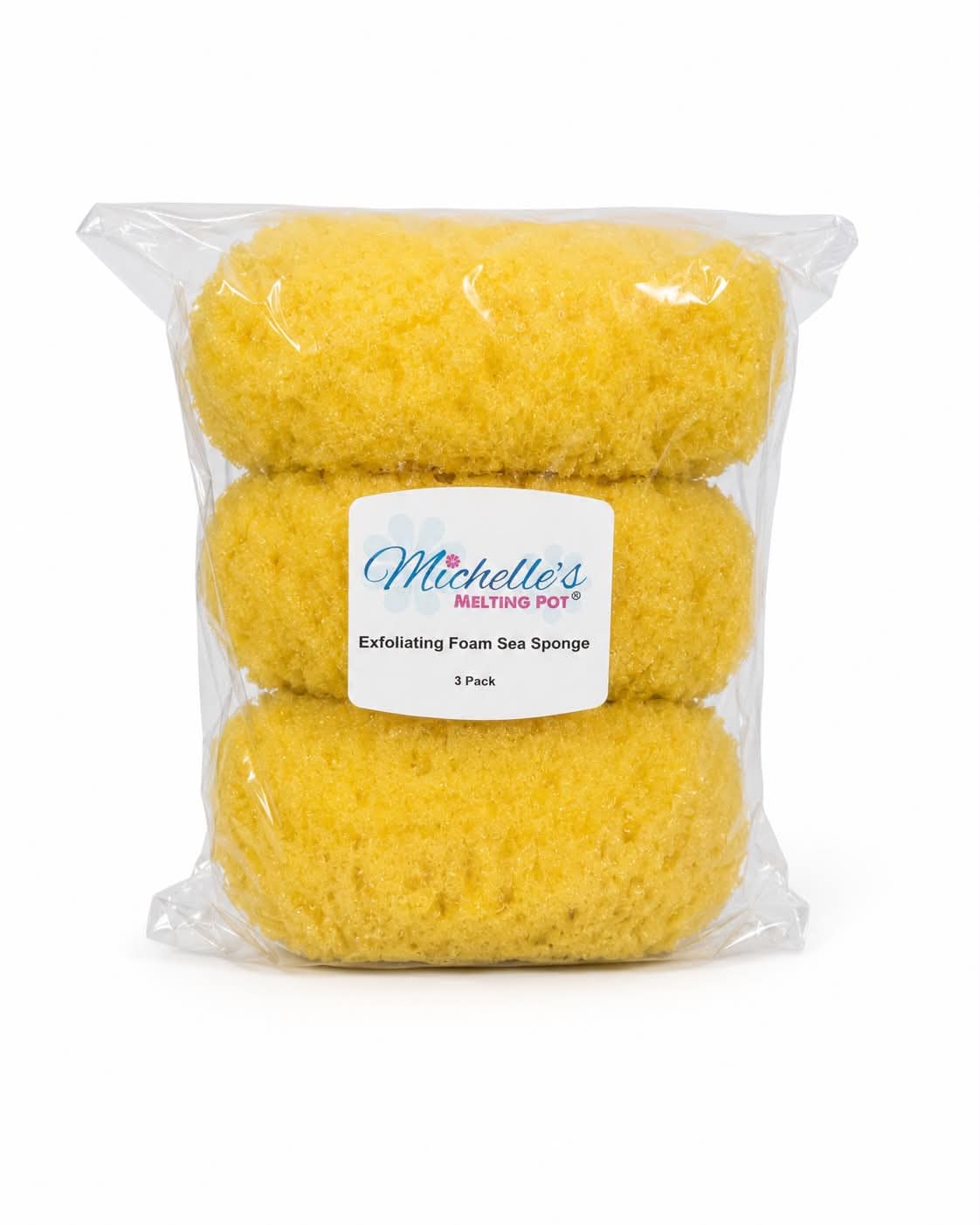 Michelle's Melting Pot Exfoliating Foam Sea Sponge, Natural Feel, Shower Loofah, Bath Sponge, Rich Lather (Set of 3) Beauty and Personal Care Michelle's Melting Pot