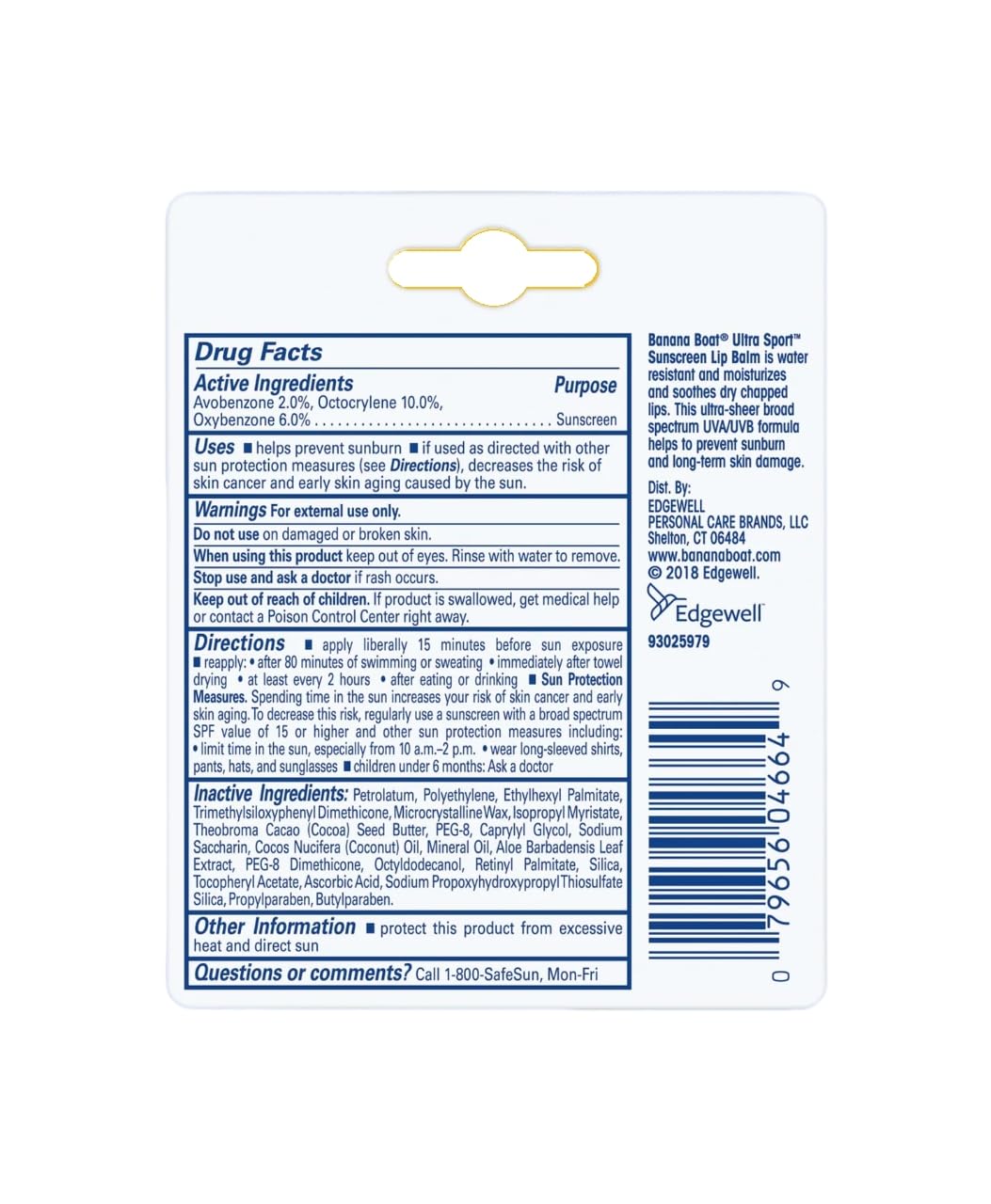 Banana Boat Sport Performance Sunscreen Lip Balm SPF 50 0.15 oz (Pack of 8) Beauty & Personal Care Banana Boat
