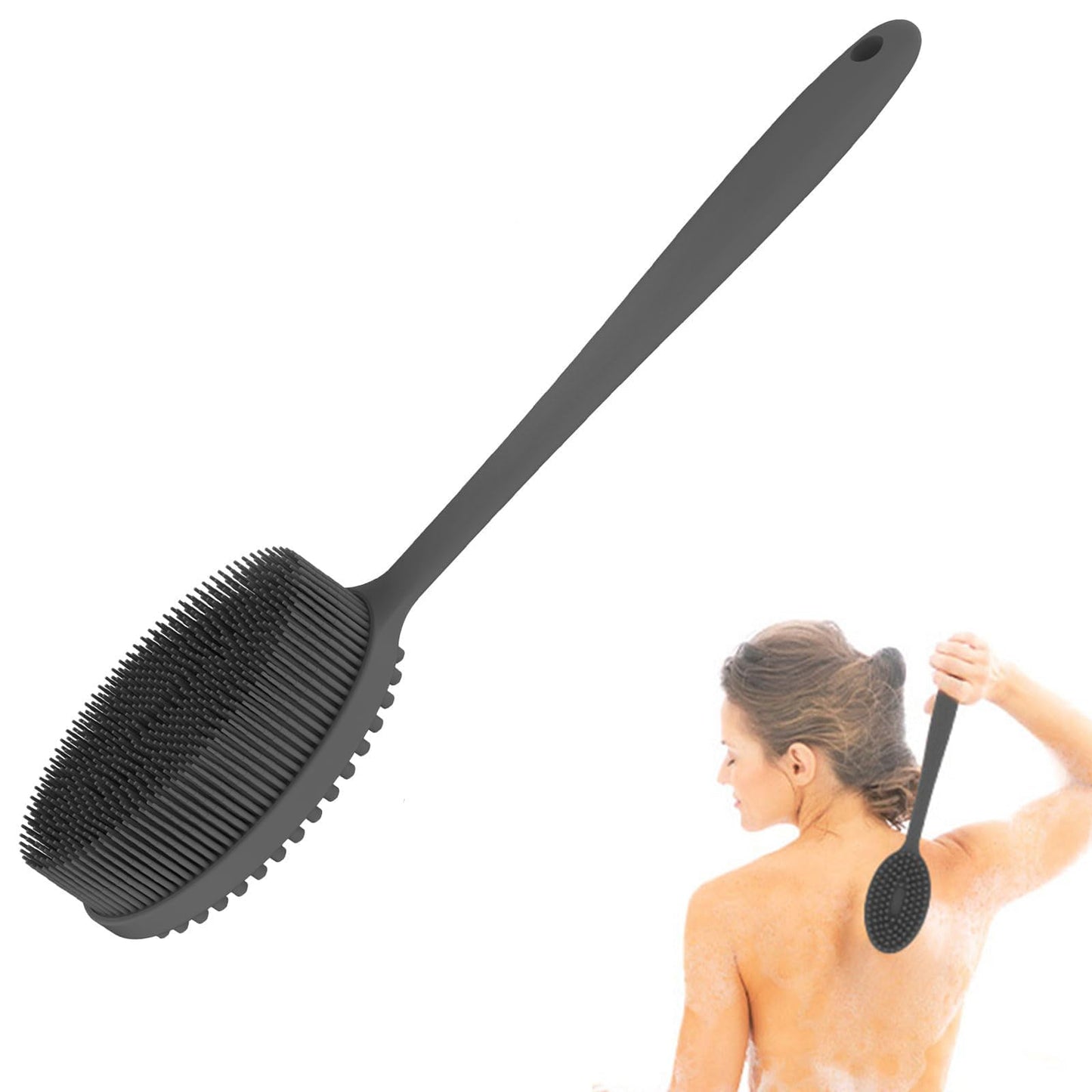 MateeyLife Silicone Body Scrubber Exfoliator with Handle, Gentle Back Scrubber for Shower, Bath Scrubber for Body Beauty and Personal Care MateeyLife