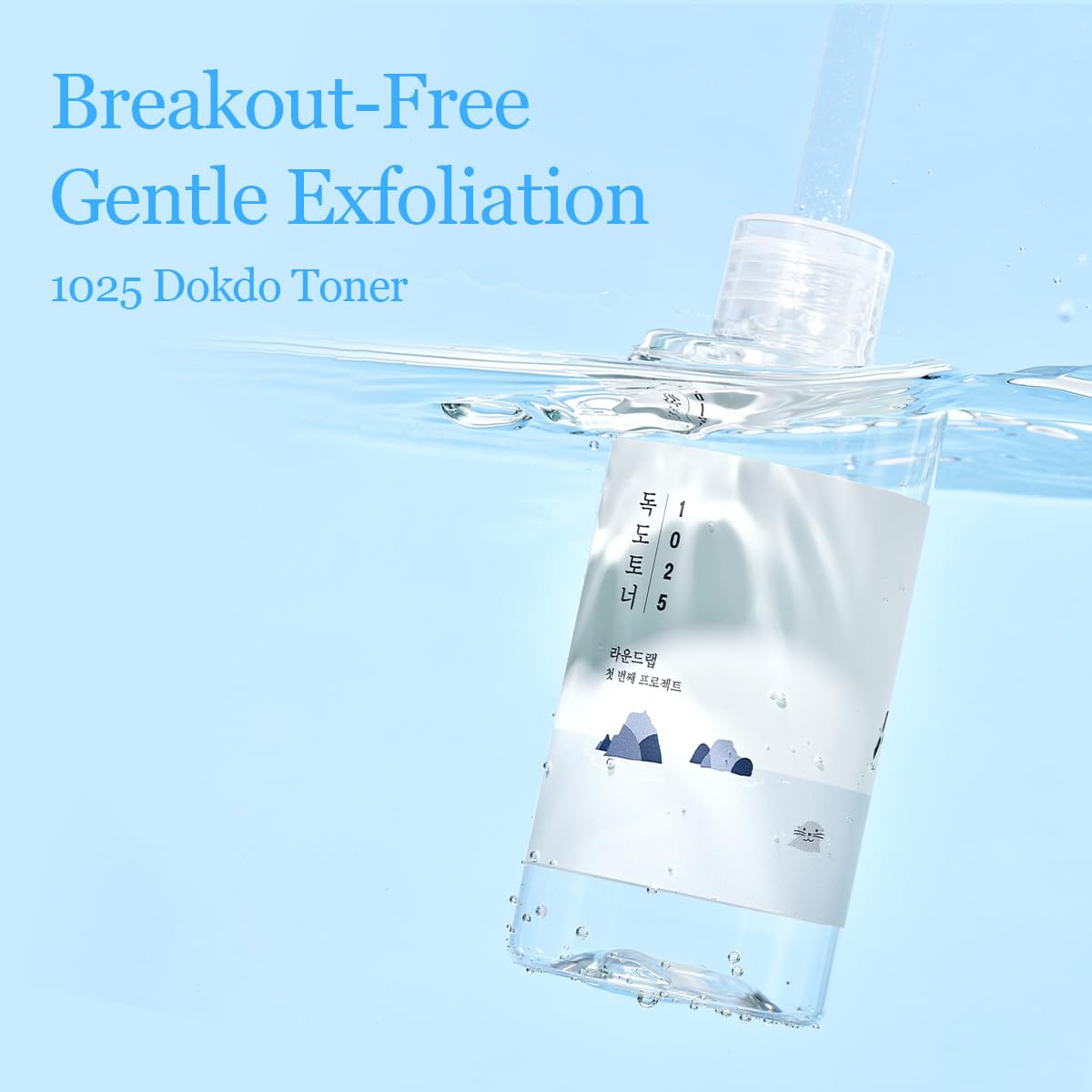ROUND LAB 1025 Dokdo Toner 6.76 Fl Oz, Oil Control and Reduces Excess Sebum, Gentle Exfoliating Facial Toner, Deep Sea Water for Moisturization, Soft Beauty and Personal Care ROUND LAB