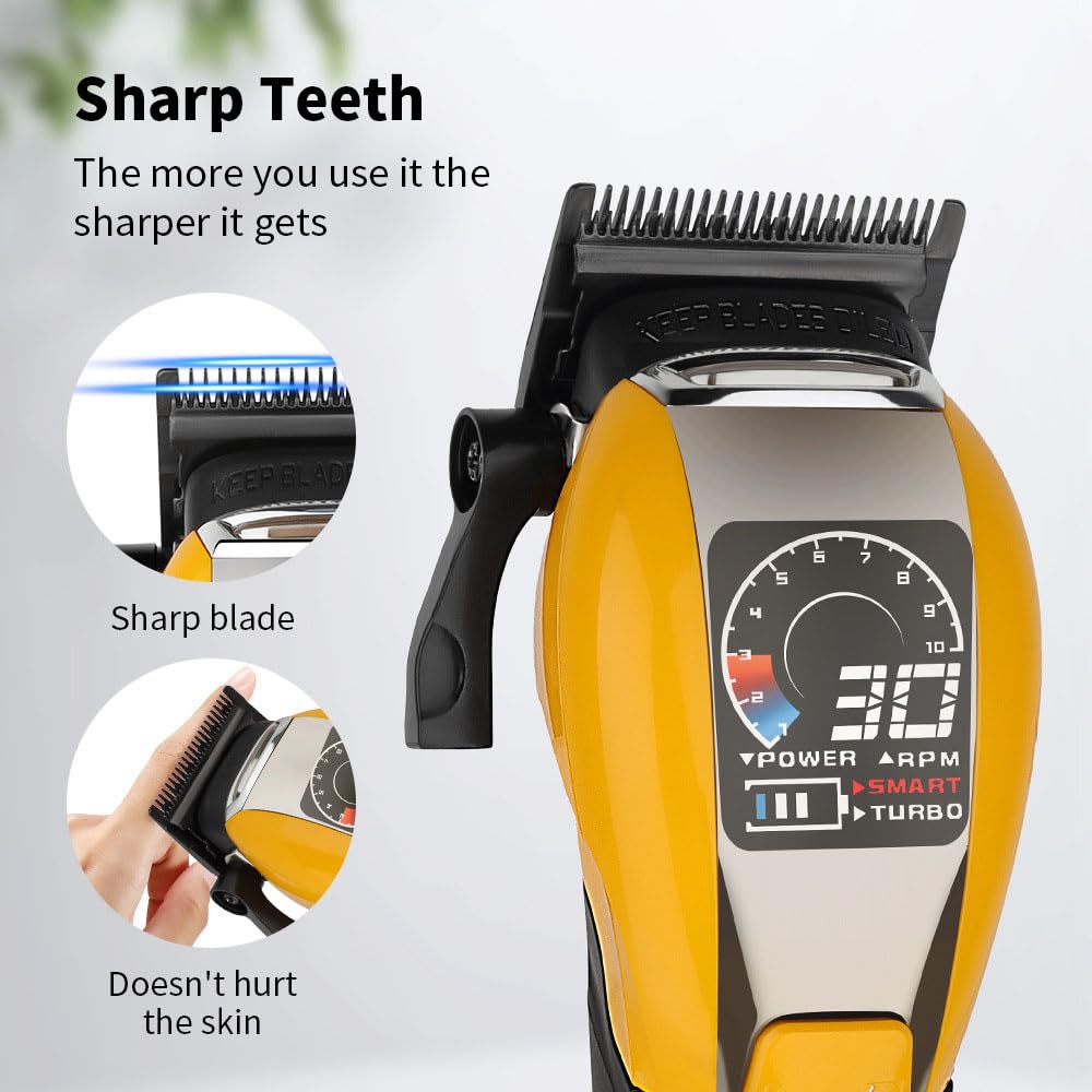 QDKVTNDJZ Quiet Cordless Hair Clippers for Men - High Torque 9000RPM Motor, Low Heat, Professional Trimmer with Charging Dock, Digital Display, 6 Beauty and Personal Care QDKVTNDJZ