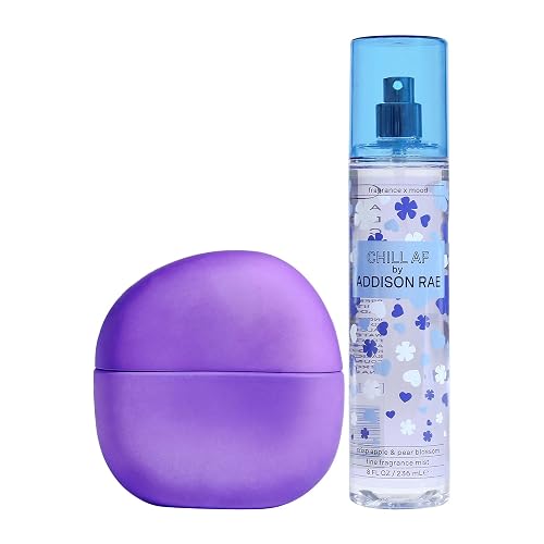 Addison Rae Fragrance Chill - Mood-Boosting Fragrance Gift Set for Women - Chamomile and Pear Blossom Notes - Eau de Parfum and Body Spray - 2 pc Beauty & Personal Care Addison Rae Fragrance