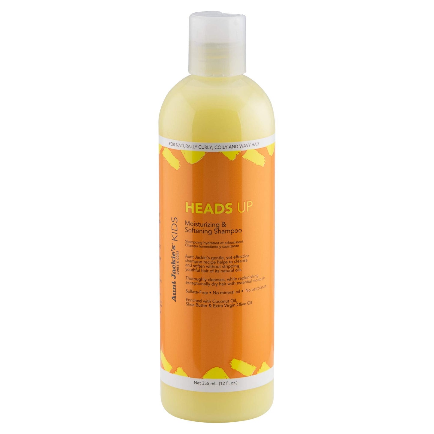 Aunt Jackie's Kids Heads Up Moisturizing and Hair Softening Shampoo for Naturally Curly, Coily and Wavy Hair, 12 oz Beauty & Personal Care Aunt Jackie's