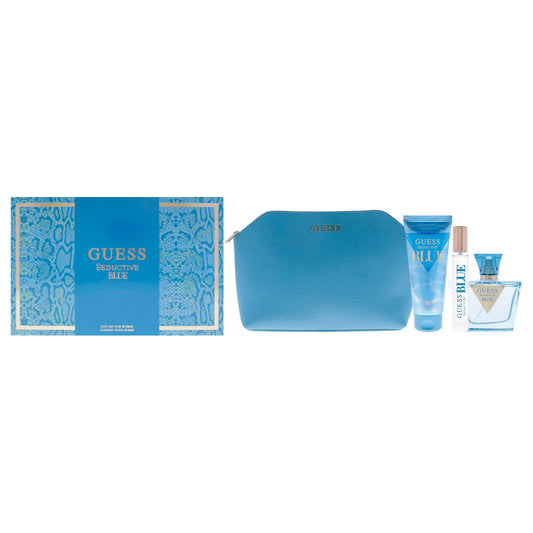 Guess Seductive Blue by Guess for Women - 4 Pc Gift Set 2.5oz EDT Spray, 3.4oz Body Lotion, 0.5oz EDT Spray, Pouch Beauty & Personal Care GUESS