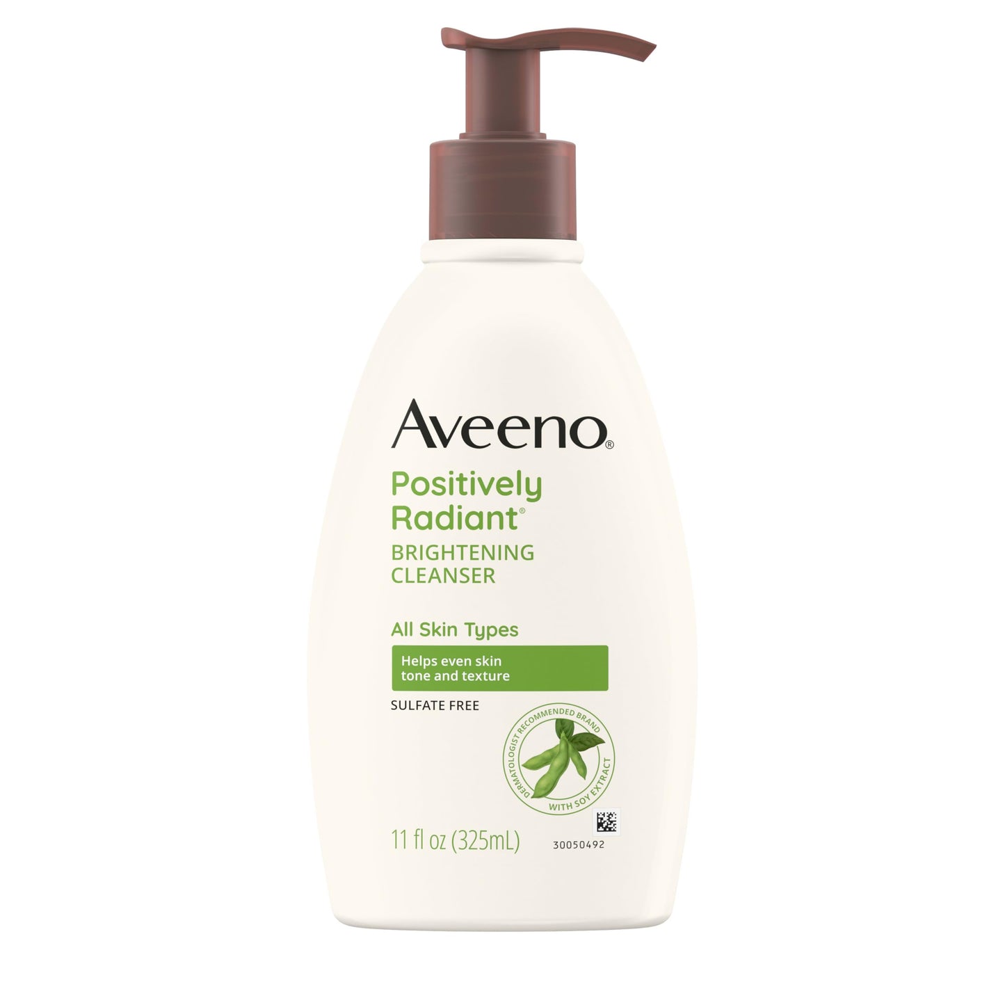 Aveeno Positively Radiant Brightening Facial Cleanser 11 oz – Moisture-Rich Soy Extract, Gentle for Sensitive Skin, Non-Comedogenic & Hypoallergenic Beauty & Personal Care Aveeno