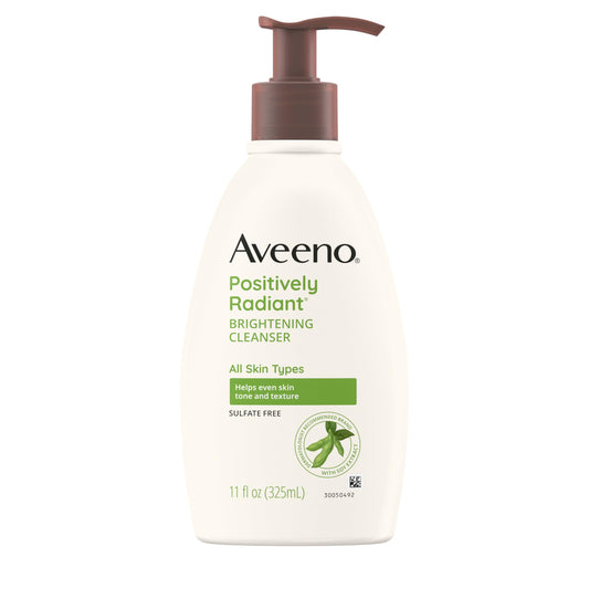 Aveeno Positively Radiant Brightening Facial Cleanser 11 oz – Moisture-Rich Soy Extract, Gentle for Sensitive Skin, Non-Comedogenic & Hypoallergenic Beauty & Personal Care Aveeno