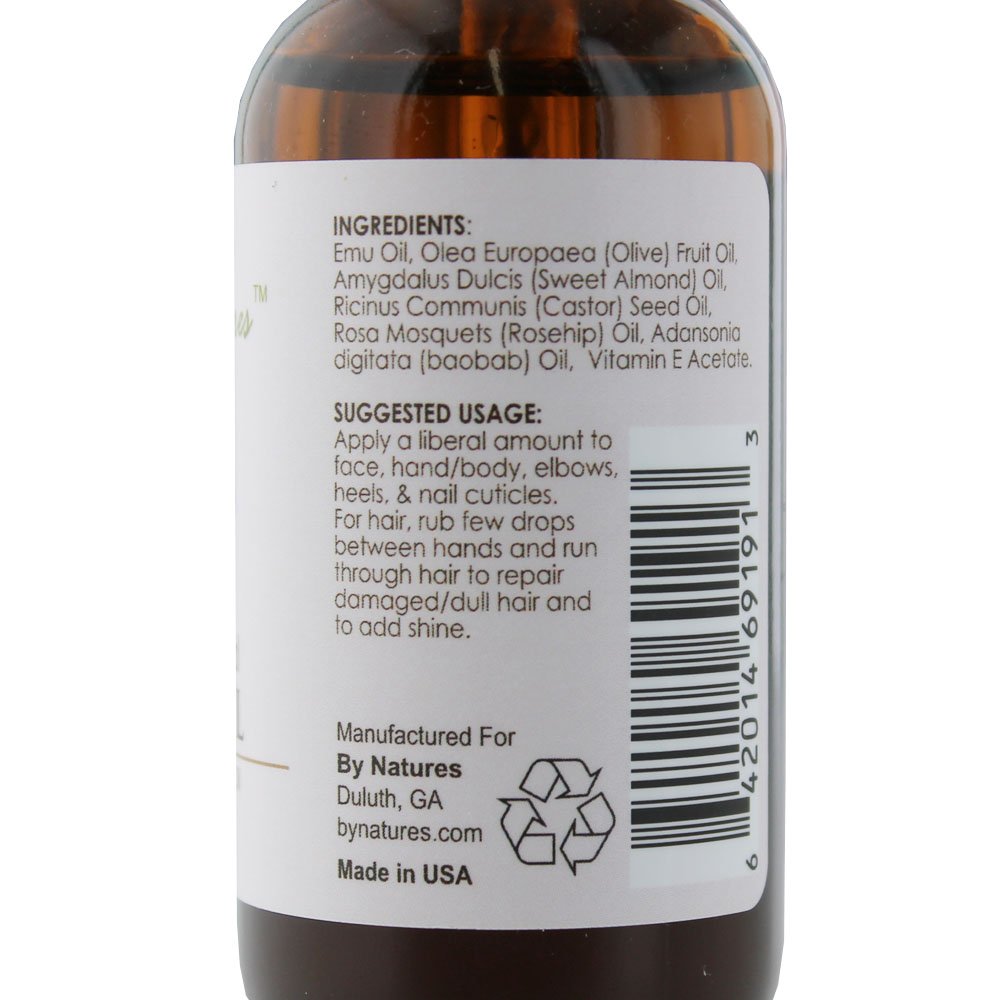 (2 Oz) By Natures Essential Oils - 100% Natural & Pure for skin and hair (EMU) Beauty & Personal Care By Natures