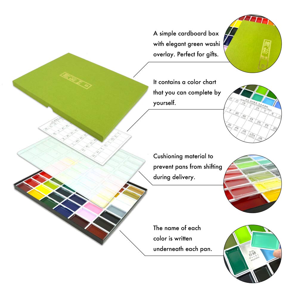 Kuretake GANSAI TAMBI Watercolor Paint Set 24 Colors, Professional-quality art supplies for artists adult painting aketching, Non-Toxic, Made in Japan Beauty & Personal Care Kuretake